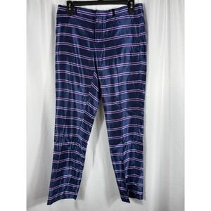 Banana Republic Ryan OS Navy Purple‎ Striped Slim Fit Mid Rise Pants NWT